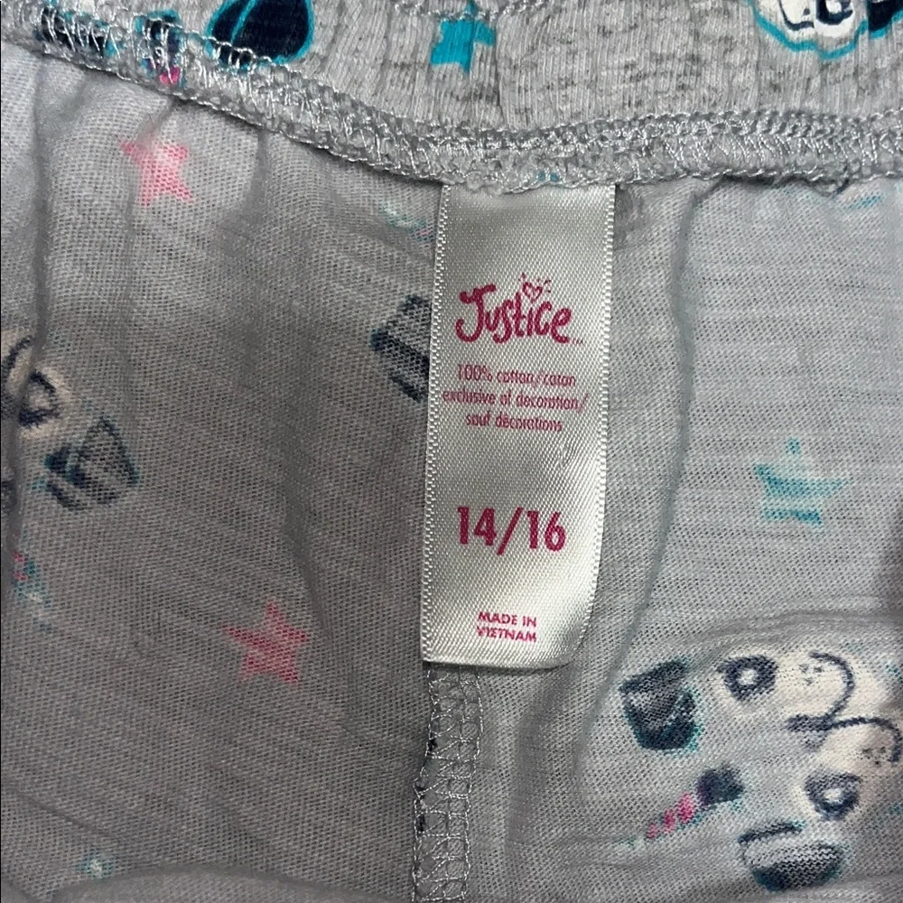 Justice Gray Shorts with Panda and Star Design